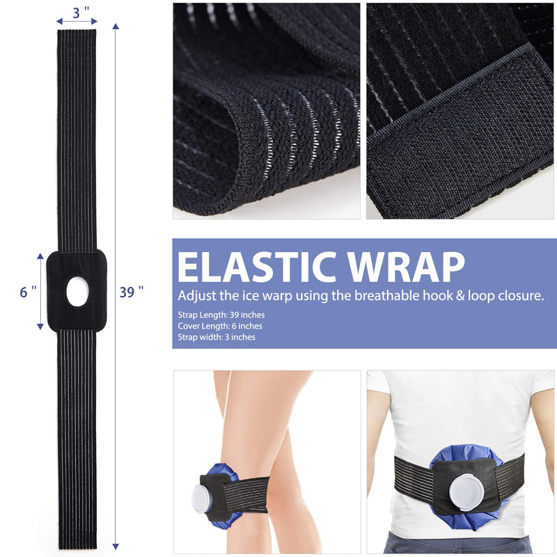 Ice Bag Packs, Ohuhu 3 Pack [11" 9" 6"] Reusable Ice Bags for Injuries with a Adjustable Wrap, Hot & Cold Therapy and Pain Relief for Knee Leg Injury, 4-Pack (6"/9"/11"), No-Leak Waterproof Ice Bag - NewNest Australia