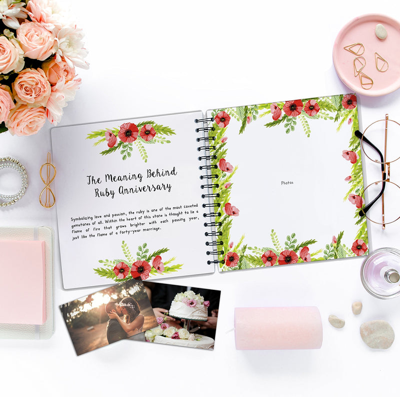 Unconditional ROSIE Anniversary Book | A Hardcover Wedding Memory Album to Document Wedding Anniversaries from The 1st to 50th Year | Wedding Gifts for Bride and Groom | Wedding Planner Book - NewNest Australia
