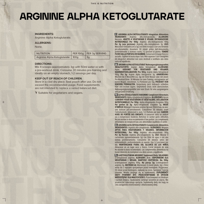 Bulk Arginine Alpha Ketoglutarate (AAKG), 500 g, Packaging May Vary 500 g (pack of 1) - NewNest Australia