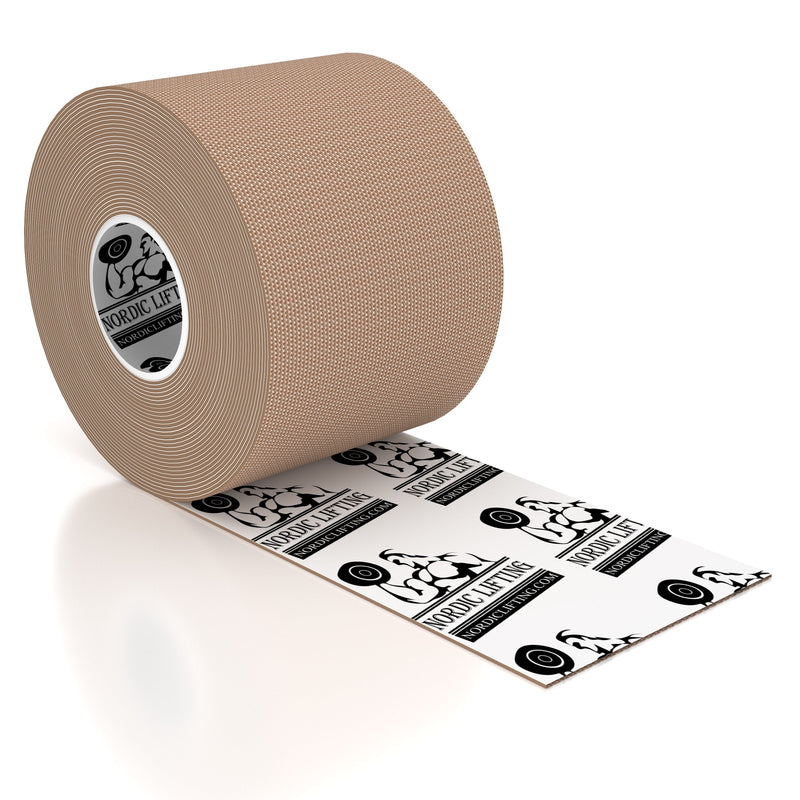 Nordic Lifting Kinesiology Tape - Pro Sport & Athletic Taping For Knee, Tibial Ridge, Shoulder And Muscle - 2" X 16.4" Unpolished Roll, Black, 1 (Beige) Beige - NewNest Australia