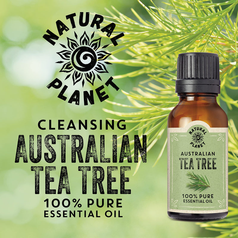 Natural Planet Australian Tea Tree Essential Oil 15ML Size Natural 100% Pure & Undiluted Skin, Therapeutic Grade, Hair, Face & Nails Therapeutic Cruelty Free - NewNest Australia