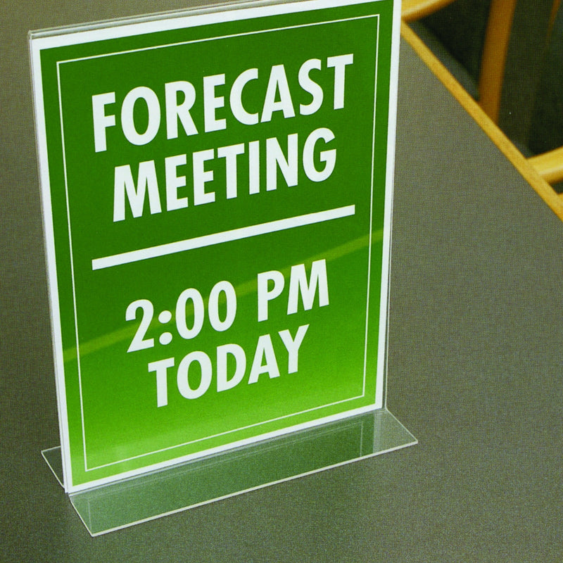 NuDell 4" x 6" Table Top Double Sided T-Base Freestanding Sign Display Frame, Clear 4-inch x 6-inch - NewNest Australia