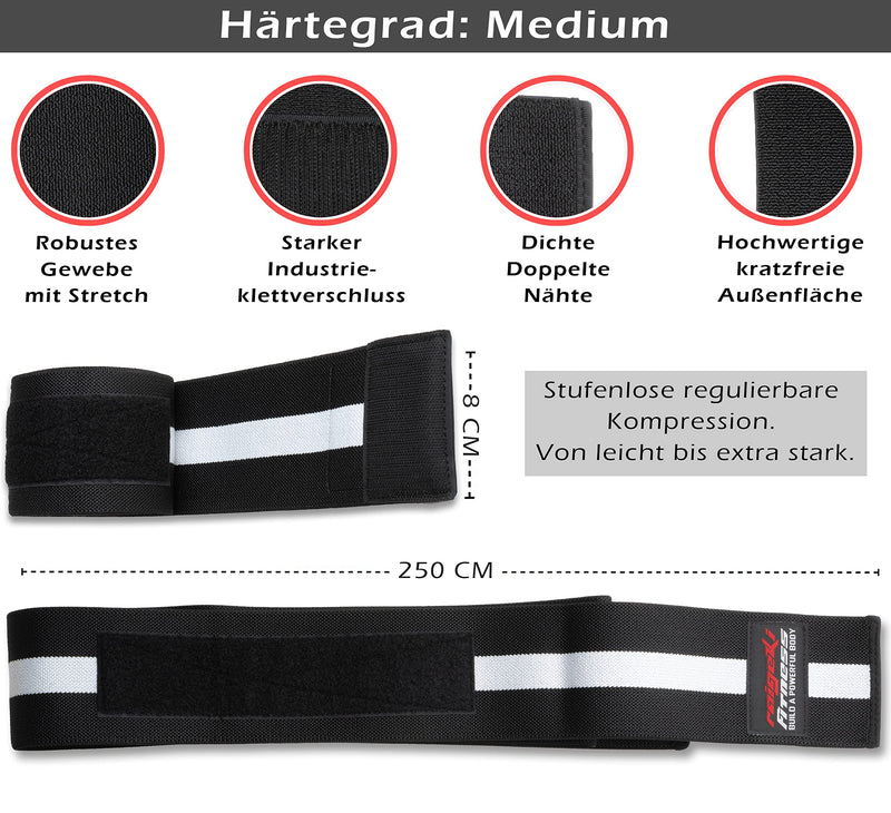 Raigeki Fitness Knee Wraps For Wrap [Set Of 2] (+ Training Plans) V2 Improved Version Elastic Knee Wraps With Velcro Fastening - Knee Bandages For Strength Training For Men And Women - NewNest Australia