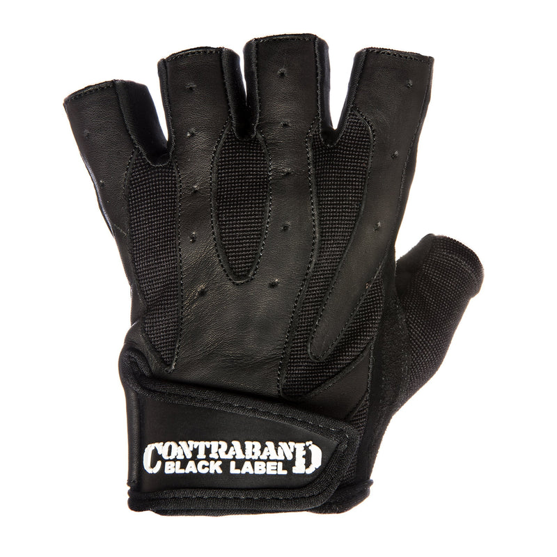 Contraband Black Label 5150 Mens Pro Leather Fingerless Weight Lifting Gloves - Durable Light - Medium Padded Split Leather Gym Gloves - Perfect Classic Lifting Gloves (Pair) X-Large - NewNest Australia