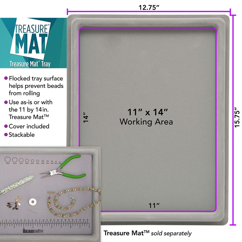 The Beadsmith Treasure Mat Tray, 11 x 14 inches, Bead Board, Grey Flocked, with Cover, Design Boards for Jewelry Making … - NewNest Australia