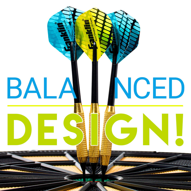 Franklin Sports Soft Tip Darts Set - 6 Pack of 18 Gram Soft Tip Darts - Removable Standard Nylon Flights and Brass Barrels - Lightweight Full Dart Set - NewNest Australia