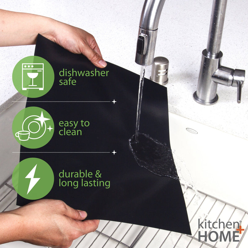 NewNest Australia - Kitchen + Home Oven Liner Set of 2 – Large Heavy Duty 100% PFOA & BPA Free – Non-stick Reusable Oven Liner for Gas, Electric & Microwave Ovens – Works as Baking Mat & Grill Mat 