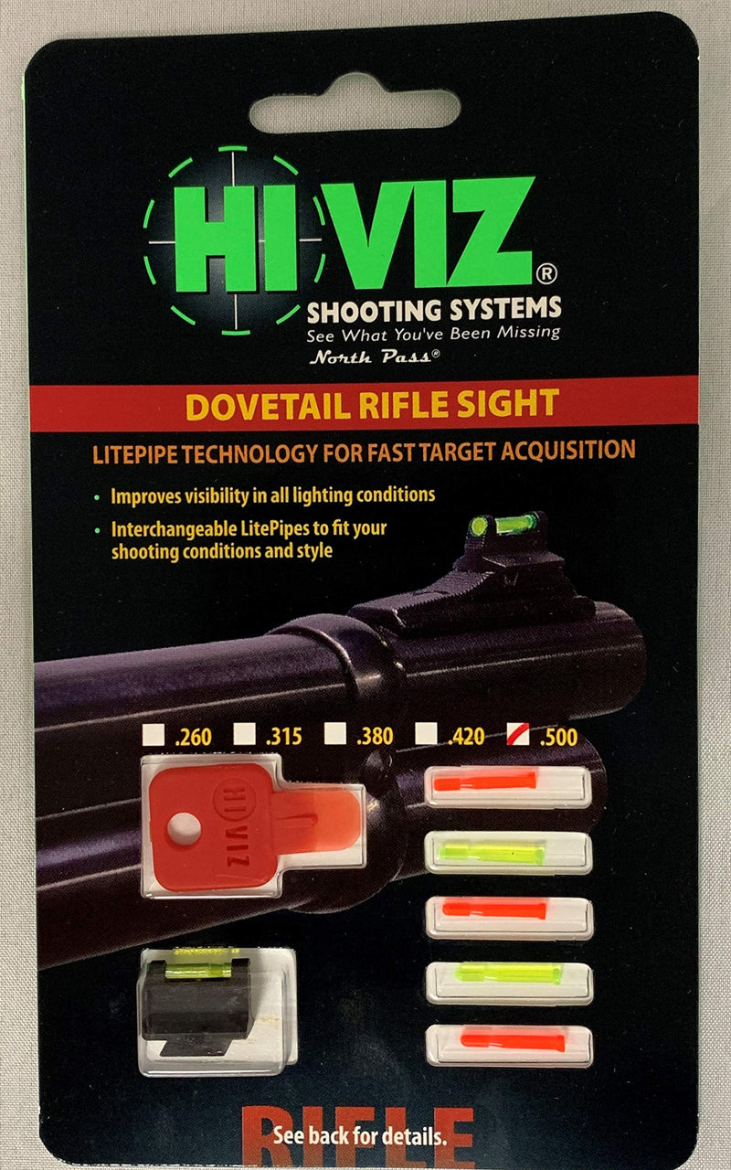 HIVIZ 3/8-Inch Dovetail Rifle Front Fiber Optic Sight, .5-Inch height - NewNest Australia