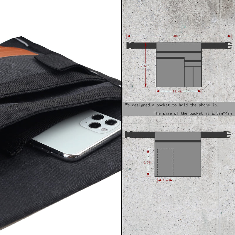 VIDAR TOOLS 6-Pocket Single Side Tool Belt Pouch/Utility Belt Bag/Tool Apron for Carpenter/Gardening/Waist .Durable Canvas Construction.Comfortable Adjustable Belt.Light Weight (BALCK) black - NewNest Australia
