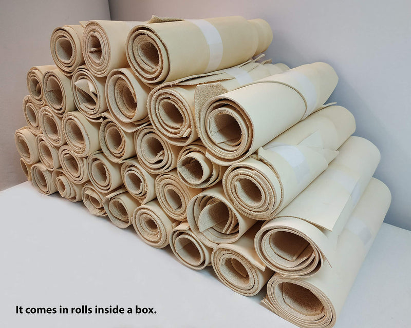 Upon Leather - Veg Tan Leather Pieces 3-4 Sq Feet - 1 LB large pieces and medium scraps | Medium weight 1.5-2.0 mm thick | Full Grain for Crafts & Workshop | Easy to tool carve paint dye stamp or mold - NewNest Australia