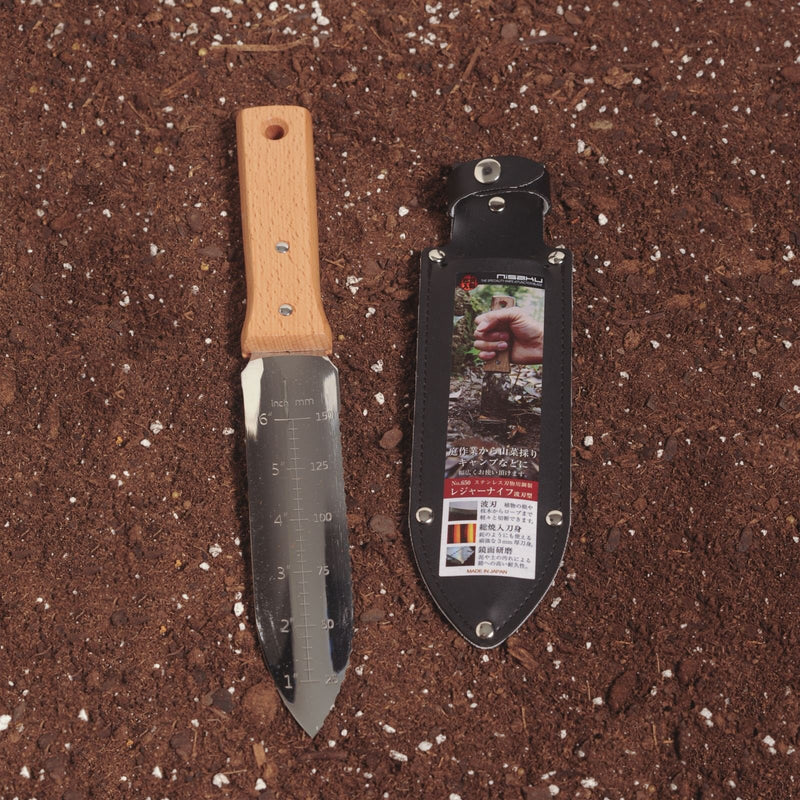 Nisaku NJP650 Hori-Hori Weeding & Digging Knife, Authentic Tomita (Est. 1960) Japanese Stainless Steel, 7.25" Blade, Wood Handle 7.25" Blade Original - NewNest Australia