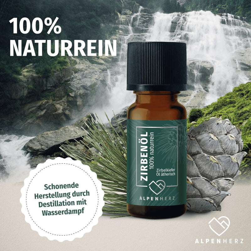 ALPEN HEART Stone pine oil 10 ml - 100% natural, essential pine oil from Austria for fragrance oil, room fragrance, aroma lamp, pine cubes, aroma diffuser, pine air freshener, pine oil, gifts - NewNest Australia