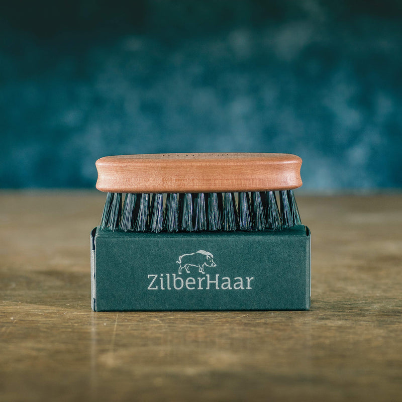 ZilberHaar Pocket Beard Brush (Hard Bristles) | 100% wild boar bristles and pear wood | Can be used with all beard balms and oils Made in Germany | Travel friendly - NewNest Australia