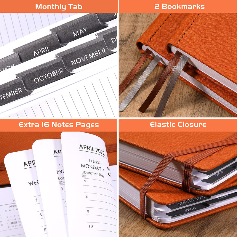 2022 Appointment Book & Planner - Daily Hourly Planner 2022 from Jan 2022 - Dec 2022, 5.75" X 8.25", 60-Minute Interval, Faux Soft Leather Cover, Premium Paper, Pen Loop, Inner Pocket, Brown - NewNest Australia
