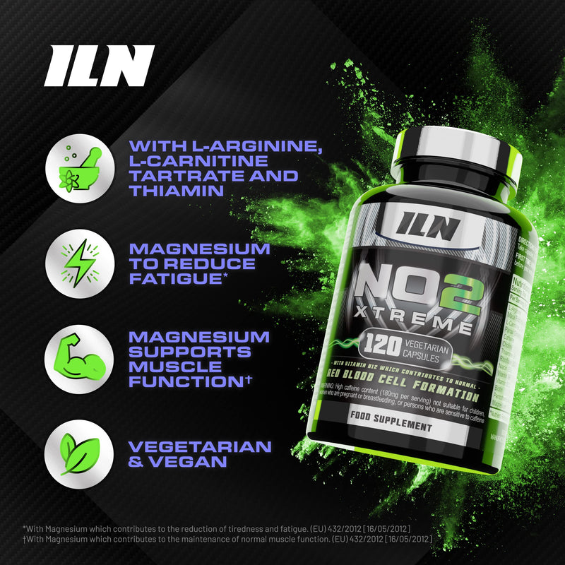 NO2 Xtreme - Nitric Oxide Supplement - Pump Pre Workout Tablets - with L Arginine, Niacin and Caffeine - Vegetarian & Vegan Nitric Oxide Supplements for Men and Women (120 Capsules) - NewNest Australia