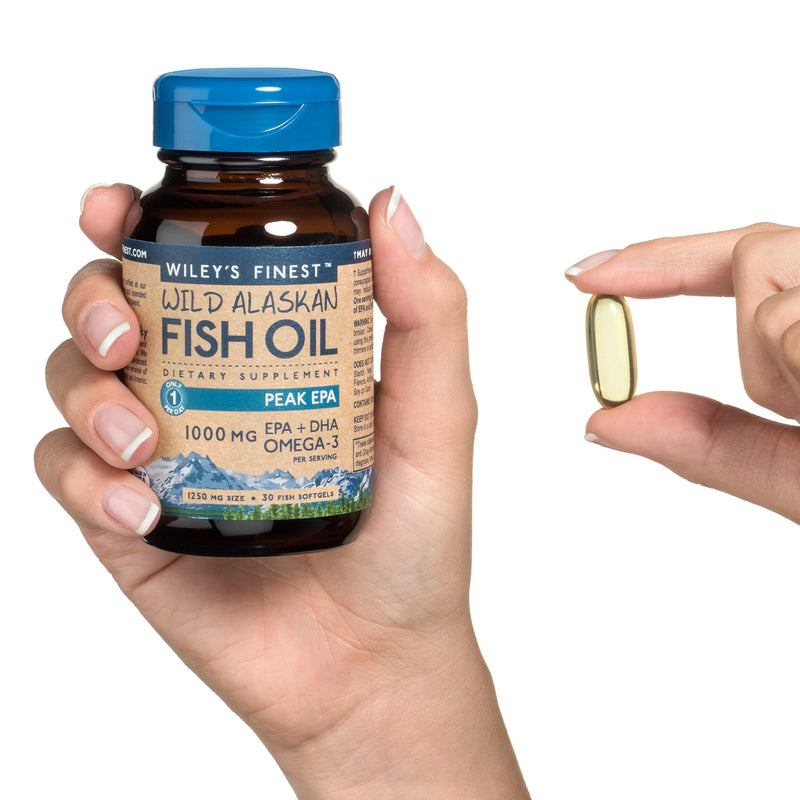 Wiley's Finest Wild Alaskan Fish Oil - 3X Triple Strength Peak EPA DHA, 1000mg Omega-3s, SQF-Certified, 30 Softgels 30 Count (Pack of 1) - NewNest Australia