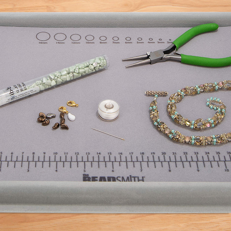 The Beadsmith Treasure Mat Tray, 11 x 14 inches, Bead Board, Grey Flocked, with Cover, Design Boards for Jewelry Making … - NewNest Australia