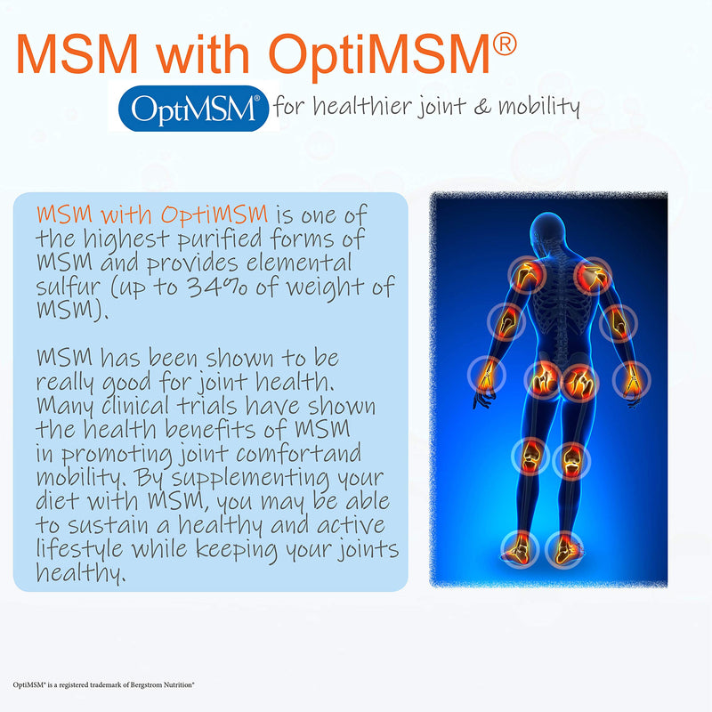 Doctor's Best MSM with OptiMSM, Joint Support, Immune System, Antioxidant and Protein-Building Role, Non-GMO, Gluten Free, 1000 mg, 360 Capsules - NewNest Australia