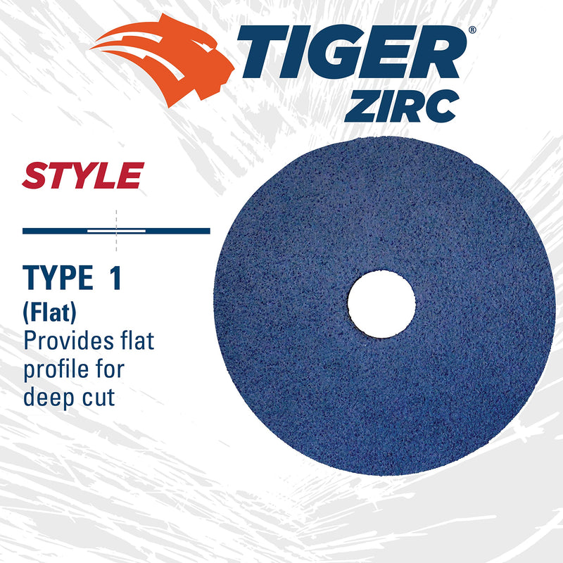 Weiler 59737 Tiger Zirconia Alumina Resin Fiber Sanding & Grinding Disc, 4-1/2" Diameter, 120 Grit, 7/8" Arbor Hole (Pack of 25) - NewNest Australia