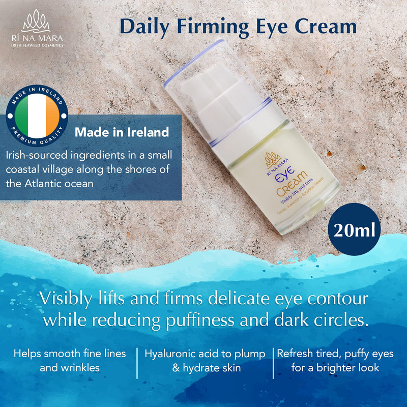 Rí Na Mara Anti Ageing Eye Cream - Hydrating Solution for Dark Circles & Puffiness - Anti Wrinkle Formula with Natural Seaweed, Botanical Extracts - Intensive Moisturising, Firming Skincare Treatment - NewNest Australia