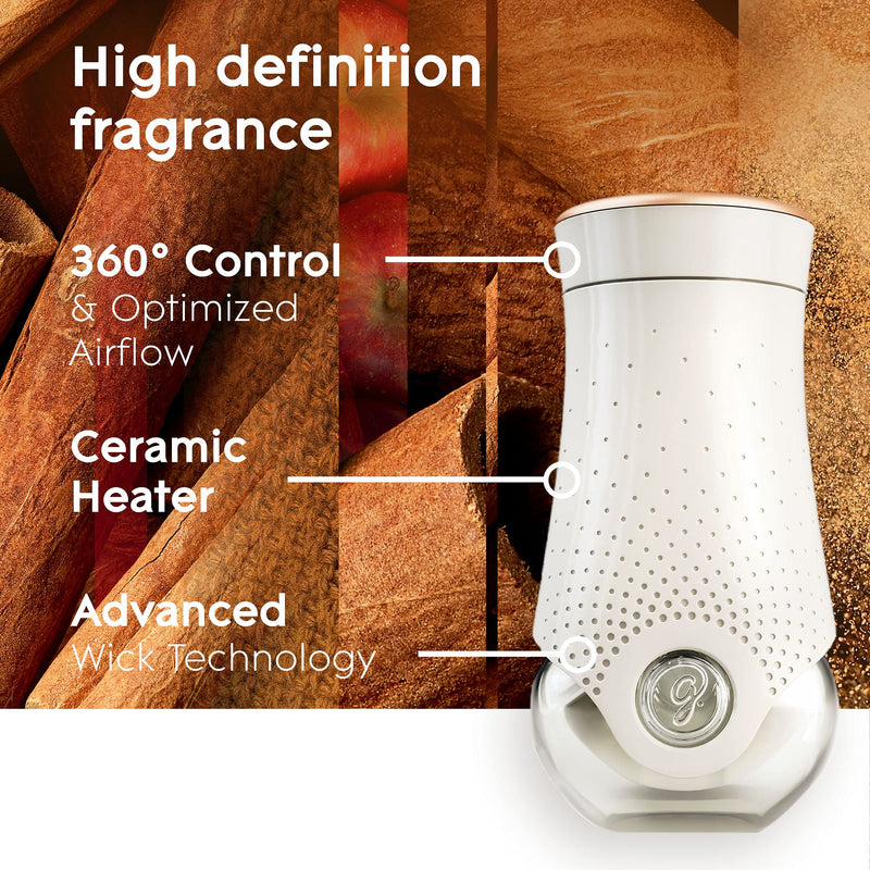 Glade PlugIns Refills Air Freshener Starter Kit, Scented and Essential Oils for Home and Bathroom, Apple Cinnamon, 3.35 Fl Oz, 1 Warmer + 5 Refills 6 Piece Set - NewNest Australia
