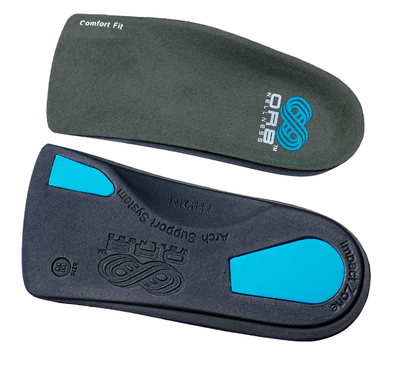 Orthotic ¾ Insoles. High Performance. Comfort Fit. Weak & Fallen Arches. Flat Feet & Plantar Fasciitis. Arch Support. Features EXTRA BALL OF FOOT IMPACT PAD. X-Small 3-4.5 - NewNest Australia