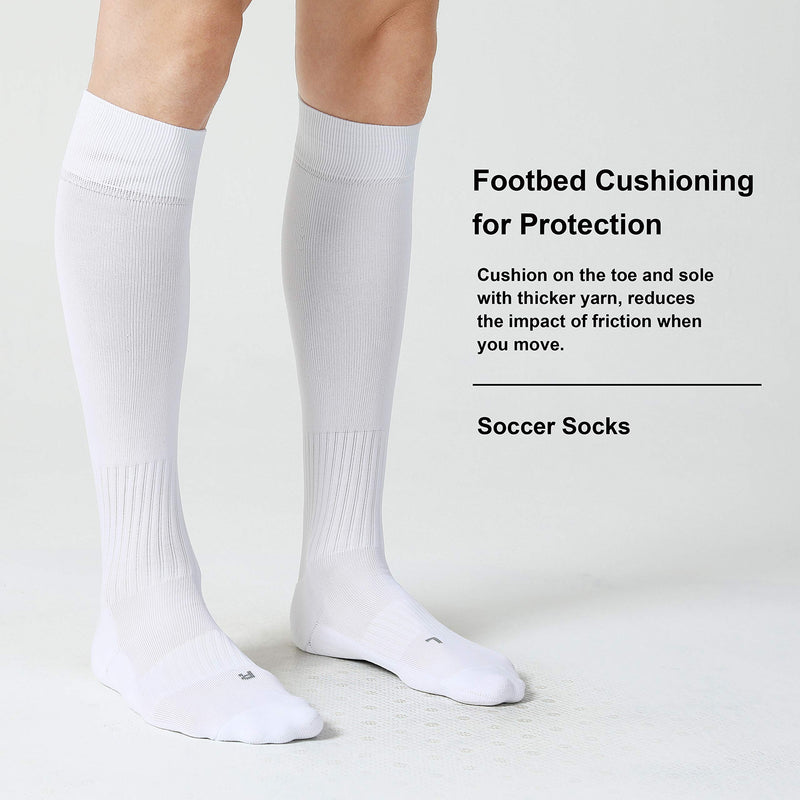 2 / 3 Pack Soccer Softball Baseball Socks for Youth Kids Adult Multi-Sport Socks White (2 Pack) Medium - NewNest Australia