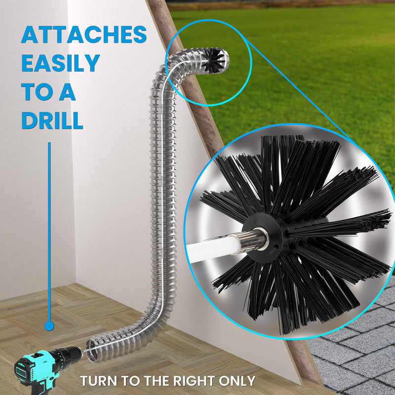 Dryer Vent Cleaner Kit -(20-Feet) Innovative Lint Remover Reusable Strong Nylon| Flexible Lint Brush with Drill Attachment for Faster Cleaning - NewNest Australia