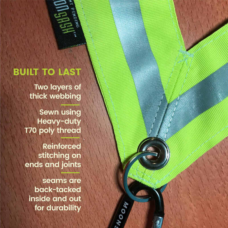 MOONSASH > Made in USA > The Original Reflective Sash for Walking at Night/e-Bikes/Scooters > Reversible, Stylish, Practical > Ditch The Belts, Bands & Vests > Men, Women & Kids > in Yellow & Black XL - NewNest Australia