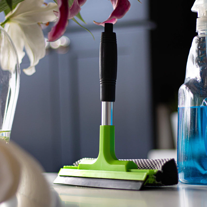 Window Squeegee Cleaning Tool | Squeegee Cleaner for Windows, Glass, Car Windshield | 2-in-1 Squeegee and Scrubber Sponge Washing Kit | Multi-Surface Washer - Indoor Outdoor Use - NewNest Australia