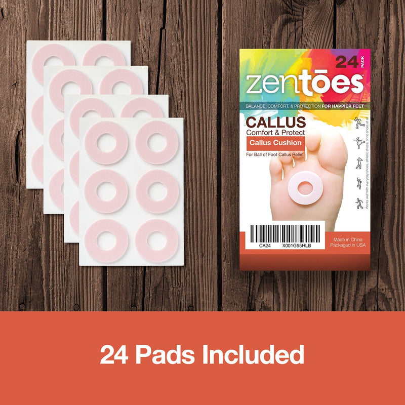 ZenToes Soft Foam Callus Cushions Round Waterproof Pads Toe and Foot Protectors (24 Count) 24 Count (Pack of 1) - NewNest Australia