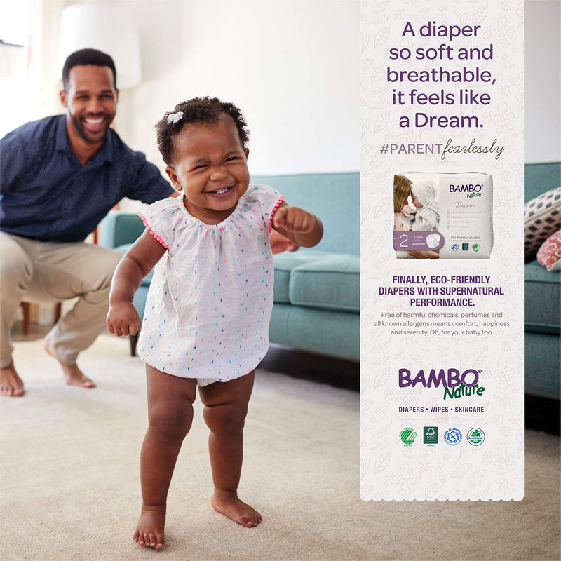 Bambo Nature Premium Eco-Friendly Baby Diapers (SIZES 1 TO 6 AVAILABLE), Size 1, 36 Count Size 1 (36 Count) - NewNest Australia