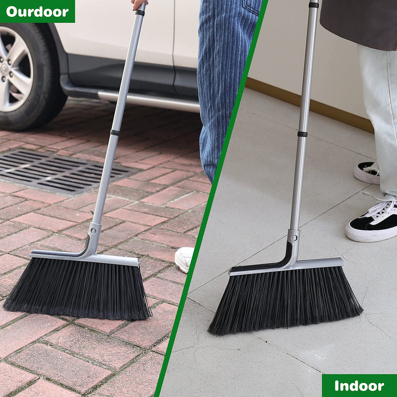 Outdoor/Indoor Broom for Floor Cleaning with 58 inch Long Handle, Angle Brooms Heavy Duty for Home Garage Kitchen Office Courtyard Lobby Lawn Concrete - NewNest Australia