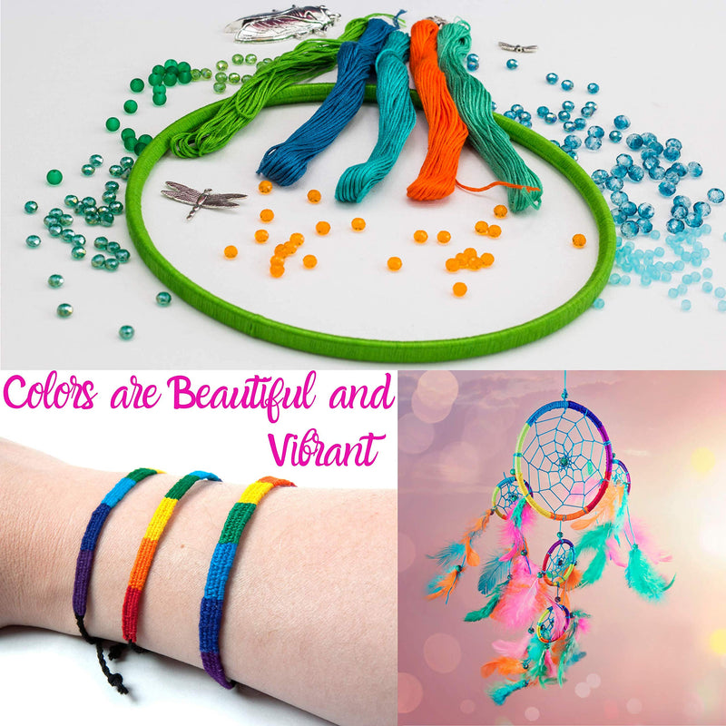 Friendship Bracelet String Kit - 276pcs Embroidery Floss and Accessories - Labeled with Thread Numbers for Cross Stitch Supplies, Embroidery, Cool String Art- Style for Teen or Girls 7 to 12 - NewNest Australia