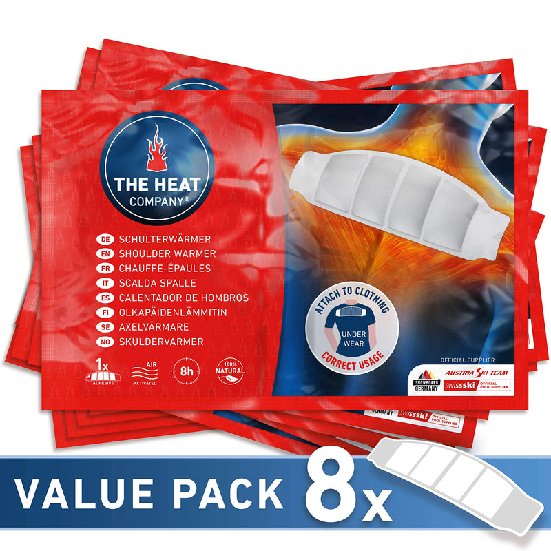 THE HEAT COMPANY Shoulder Warmer - Pack of 8 - Extra Warm - Adhesive - Neck Warmer - 8 Hours Pleasant Heat - Ready to Use - Air Activated - Pure Natural - NewNest Australia