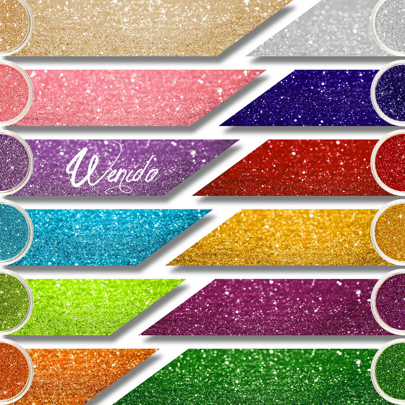 Glitter Wenida 12 Colors Holographic Cosmetic Festival Powder Sequins Craft Glitter for Arts Face Hair Body Nail Pack of 12 12 Colors # 1 - NewNest Australia
