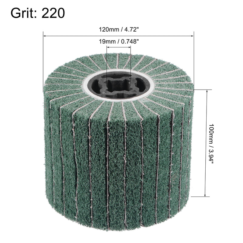 uxcell 120mmx100mm Non-Woven Polishing Burnishing Wheel Abrasive Cloth Nylon Wire Drawing Flap Wheel 220 Grit for Stainless Steel Metal - NewNest Australia