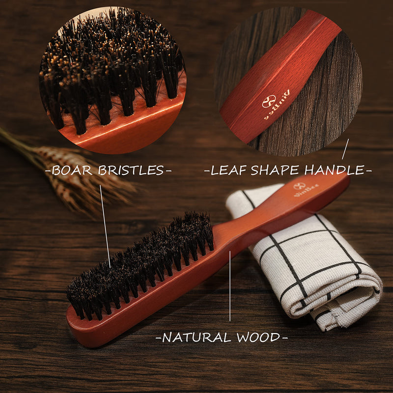 VinBee Beard Brush Boar Bristle Hair Brush Beard Brush for Men Facial Hair - Straightens & Promotes Beard Growth, Works with Natural Beard Oil & Beard Styling Balm to Soften Beard Red - NewNest Australia