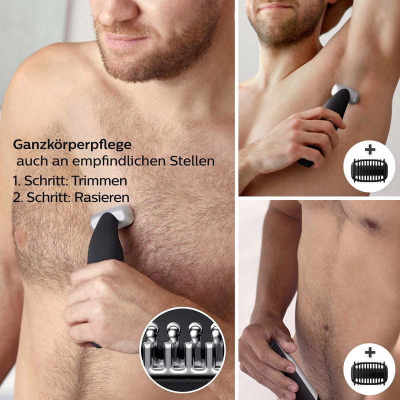 Philips Bodygroom Series 5000 with attachment for back hair removal BG5020/15 (incl. 3 comb attachments) Single - NewNest Australia