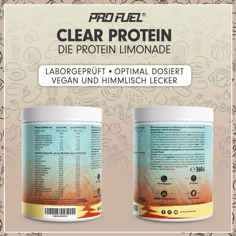 Vegan Clear Protein, 360 G, Ice Tea Peach, Incredibly Delicious &Amp; Refreshing Protein Drink, Vegan Clear Whey Protein/Iso Clear Alternative With High-Quality Pea Protein Hydrolysate, 56% Protein - NewNest Australia