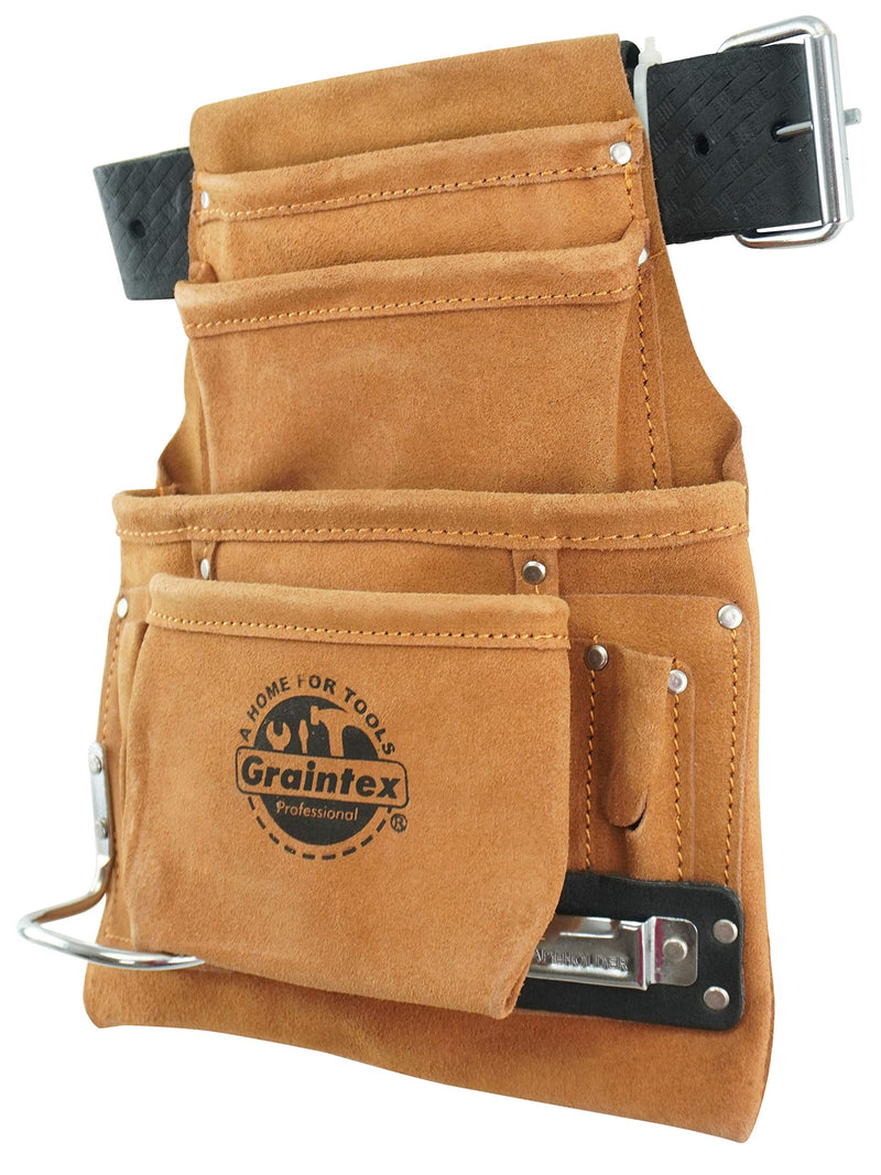 Graintex PL45S 10-Pocket Nail and Tool Pouch with Embossed Leather Belt - NewNest Australia