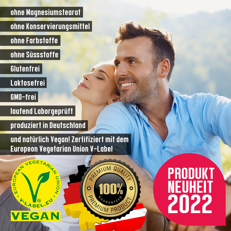 Vegan All-in-One - Vitamin B12+D3+K2+B2+B6+B9 Folic Acid + Zinc + Iron + Selenium + Sodium + Potassium + Iodine - Complex with 120 capsules (4 month supply) - NewNest Australia
