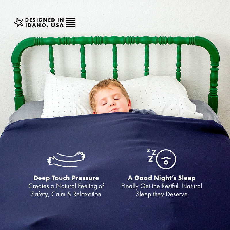 Harkla Sensory Compression Sheet for Kids (Twin) - Compression Sheets Help with Autism, ADHD, Sensory Processing Disorder - Stay Cool & Comfortable with Sensory Input Blue Twin - NewNest Australia