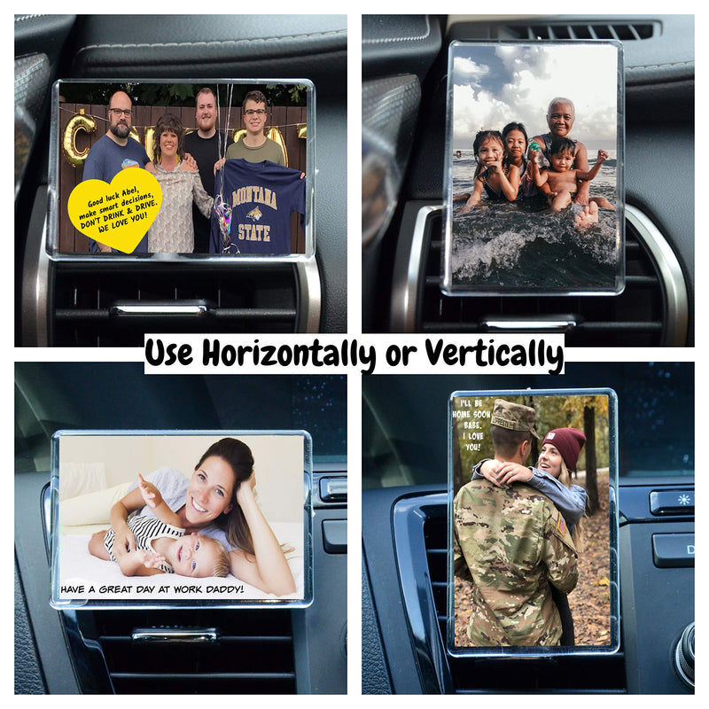 NewNest Australia - CARVENTFRAMES, A Picture Frame for Your Car (Premium Acrylic) Fits Wallet Size Photo (2 Inches x 3 Inches), Includes Absorbent Pad for Custom Air Freshener 