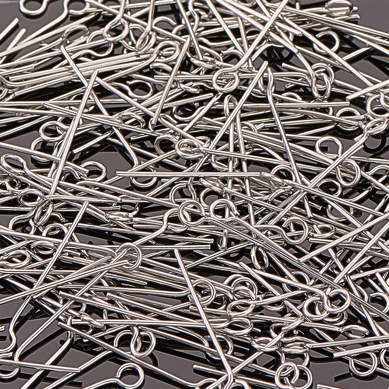 DanLingJewelry Approx 200 Pcs 304 Stainless Steel Head Pins 24-Gauge Eye pins for Jewelry Making(Approx 20mm Long,Pin:0.6mm,Hole:2mm) 20mm-eye Pins - NewNest Australia