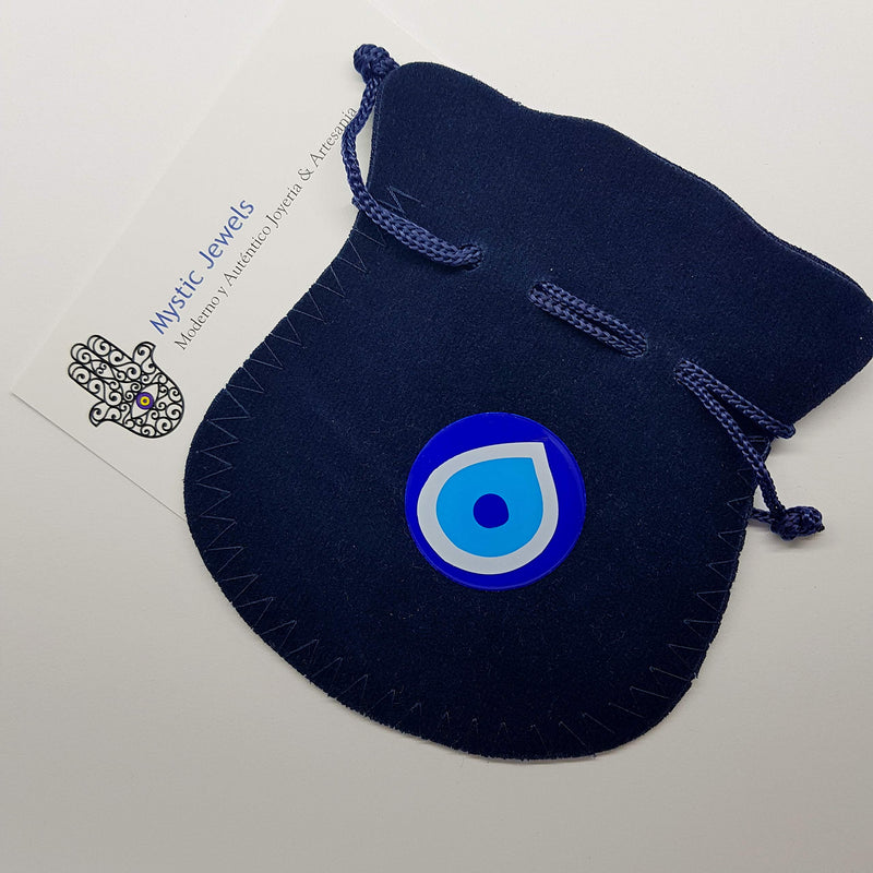 NewNest Australia - Mystic Jewels - Wall Hanging Ornament - Turkish Glass Evil Eye - Home House Car Gift - (one Sided) with Bag & Description in 5 Different Languages 