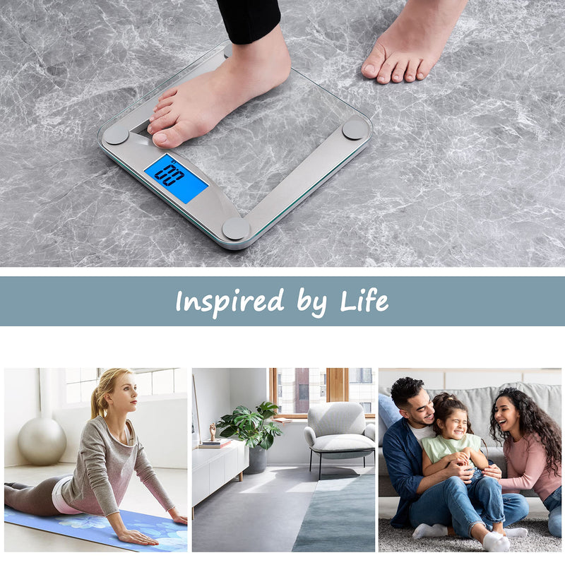Vitafit Digital Bathroom Scales, Commitment In High Precision Technology For Body Scales Over 20 Years, Weight Scales With Extra Large Lcd Display, 180 Kg, Clear Glass - NewNest Australia