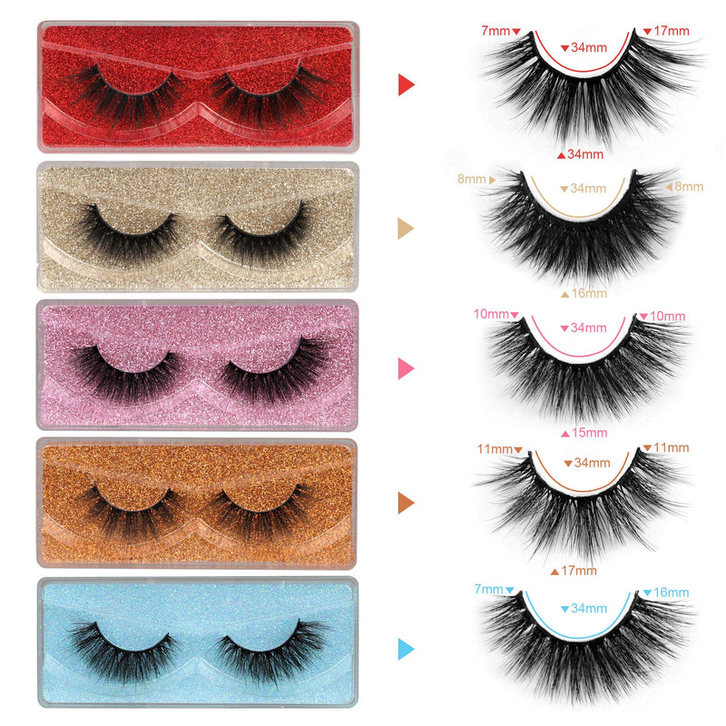 Newcally Lashes False Eyelashes Natural 3D Faux Mink Eye Lashes 10 Pairs 10 Styles Fluffy Wispy Fake Eyelashes Dramatic Handmade Reusable Lashes Pack with 10 Portable Eyelash Boxes - NewNest Australia