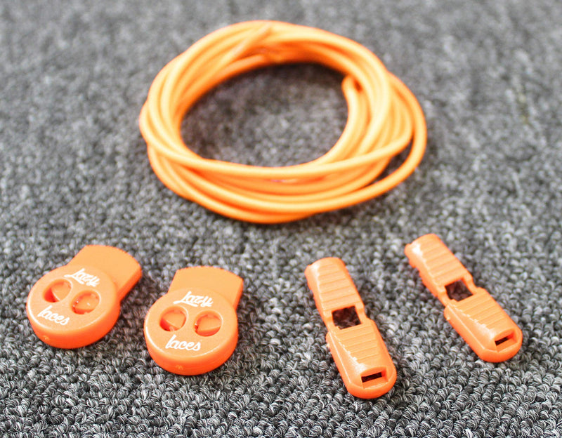LAZY LACES ™ Elastic No Tie Lock Shoelaces for Sports, Walking, Trekking & Running | Toddlers, Kids, Adults, Elderly, Disabled & People with Low Mobility Plain Orange - NewNest Australia