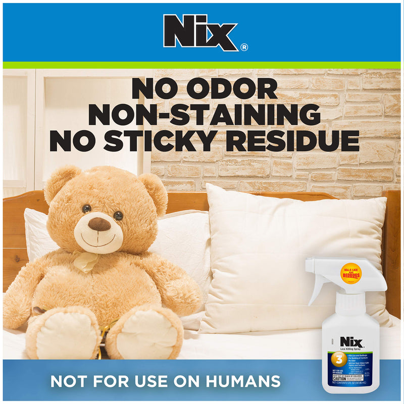 Nix Lice & Bed Bug Killing Spray for Home, Bedding & Furniture, Transparent, 5 Fl.Oz - NewNest Australia